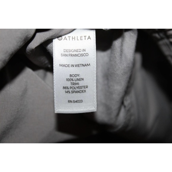 Athleta Bali Linen Ankle Pants Gray Lightweight Stretch Women's Size 8 H14016 - Picture 7 of 9